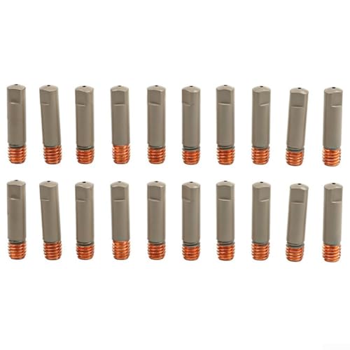 CYRENT MIG-Schweißspitzen, Kupfer, M6-Gewinde, 0,8 mm, 0,9 mm, Kontaktspitze, Antihaftbeschichtung für Lincoln für Binzel-Taschenlampe (0,8 mm), 20 Stück von CYRENT