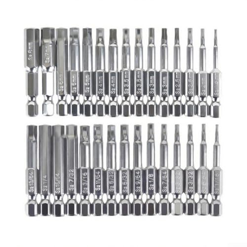 CYRENT Magnetisches Schraubendreher-Bit-Set, 30-teilig, 1/4-Zoll-Sechskantschaft, 50 mm lang, Bohrer-Bits, Nuss-Schraubendreher-Werkzeug-Set für Handwerkzeuge von CYRENT