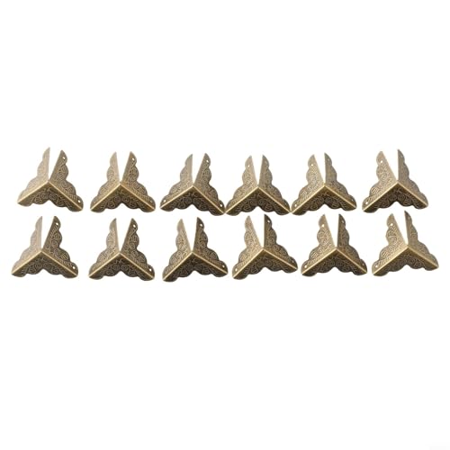 CYRENT Metall-Eckwinkel, dekorativ, geschnitzt, dreieckig, Möbelbeschläge mit Schrauben, Bronze, 12 Stück CYRENT Metall-Eckwinkel, dekorativ, geschnitzt, dreieckig, Möbelbeschläge mit Schrauben, Bronze, 12 Stück von CYRENT