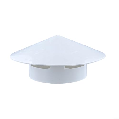 CYRENT PVC Dach Lüftungsgitter Regenkappe Runde Haube Rohr Lüftungskappe für Kanäle Schornsteine Absaughauben Schutz vor Wasserschäden Vögel Schmutz Einfache Installation Weiß (160mm) von CYRENT