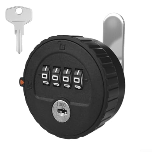 CYRENT Passwortschloss für Schubladen und Schränke mit einfacher Passwort-Wiederherstellung und Backup-Schlüssel, hergestellt aus wasserdichter und rostbeständiger ABS-Zinklegierung (20 mm schwarz) von CYRENT