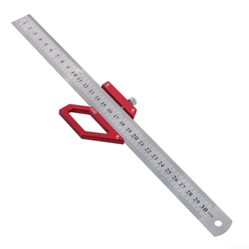 CYRENT Quadratischer Winkelmesser für Holzbearbeitung, Stahllineal, Mittelfinder, Positionierungsblock, Winkelanreißer, Markierungslehre, 300 mm Werkzeug (1 Set) von CYRENT