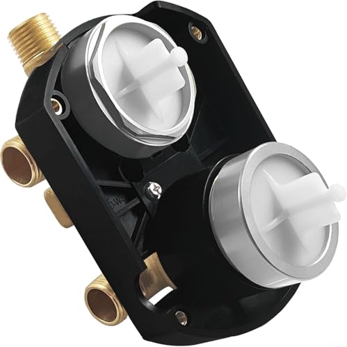 CYRENT R22000 3-Wege-6-stufiges verstellbares Dusch-Umstellventil, Kupfer-Misch- und Steuerventil für mehrere Badezimmer-Wasserauslass-Konfigurationen, schwarz CYRENT R22000 3-Wege-6-stufiges verstellbares Dusch-Umstellventil, Kupfer-Misch- und Steuerventil für mehrere Badezimmer-Wasserauslass-Konfigurationen, schwarz von CYRENT