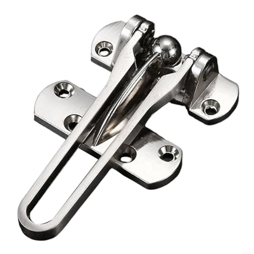CYRENT Robustes Diebstahlschutz-Türkettenschloss aus Edelstahl, Sicherheitsriegel, Schwingstange, Schloss für Schlafzimmer, Hotel, Zuhause, Privatsphäre (Silber) von CYRENT