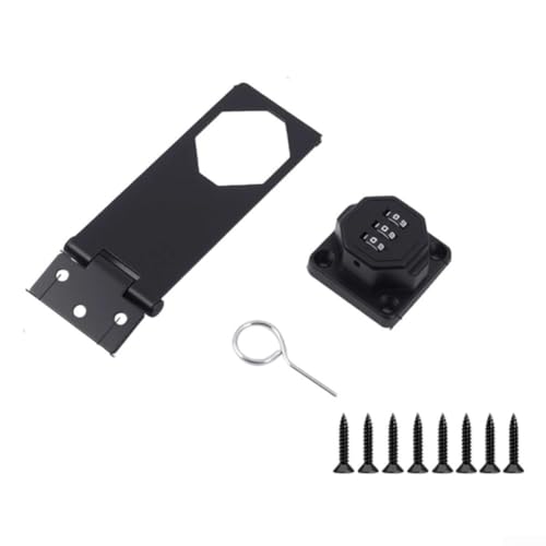 CYRENT Robustes Zahlenschloss aus Zinklegierung für Schränke und Kühlschränke, bietet vom Benutzer einstellbaren Code für sicheren Zugang und tägliche Haltbarkeit (schwarz) von CYRENT