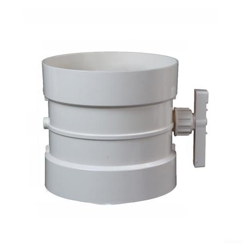 CYRENT Rückzugs-Dämpfer-Steuerventil, manuelle Volumeneinstellung, Luftstromk für Ventilator, Trocknerentlüftung, Dunstabzugshaube, weiß (200 mm) von CYRENT