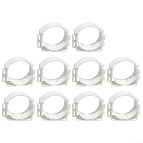 CYRENT Runde Rohrhalterung, Klemmhalter, 10 Stück, weiß, PE-K-Rohr-Clips, Snap-On-Design für einfache Installation, Innen- und Außenbereich (75 Röhren) von CYRENT