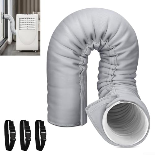 CYRENT Schlauchummantelung für Klimaanlage, 150 x 53 cm, Grau, Universal-Fenster-Thermok für Wärmespeicherung CYRENT Schlauchummantelung für Klimaanlage, 150 x 53 cm, Grau, Universal-Fenster-Thermok für Wärmespeicherung von CYRENT