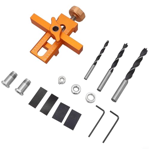 CYRENT Schranktür-Installationspositionierer, Aluminiumlegierung, verstellbares Vorrichtungswerkzeug mit Bohrer, Lokalisierungshilfe für Küchenschrank, Hardware, Bohrlochpositionierung (B) von CYRENT