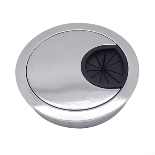 CYRENT Schreibtisch-Kabel-Management-Lochabdeckung, runde Metalltülle, Drahtkasten, Tischlochabdeckung für Computer-Desktop (glänzend, 53 mm) von CYRENT