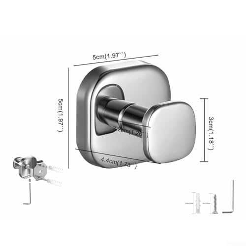 CYRENT Set mit zwei Edelstahl-Haken für Badezimmer und Haushalt, zum effizienten Aufhängen von Bademänteln, Handtüchern und Kleidung (hellgrau) von CYRENT