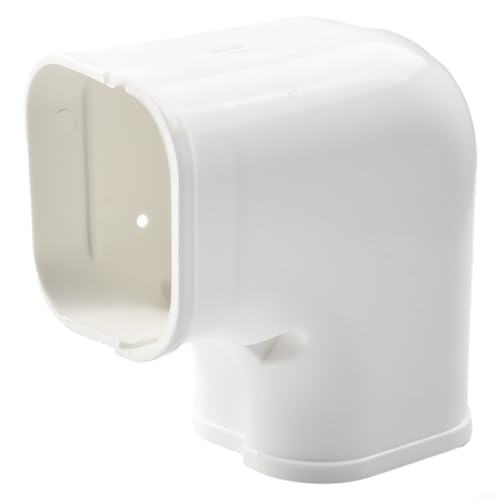 CYRENT Split & Central AC Dekorative PVC Line Cover Kit Wand Einstieg Kappe Ellenbogen Kupplung Endkappe Weiß DIY Heimwerker (90° flacher Winkel) von CYRENT