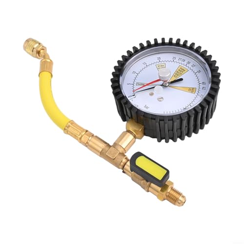 CYRENT Stickstoffdruckprüfer für Klimaanlagen R134a R22 R407C R410A Druckprüfer mit Kugelhahn, 80 mm Zifferblatt CYRENT Stickstoffdruckprüfer für Klimaanlagen R134a R22 R407C R410A Druckprüfer mit Kugelhahn, 80 mm Zifferblatt von CYRENT