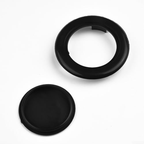CYRENT Terrassentisch-/Schirm-Loch-Ringkappen-Set 5,1 cm, schwarz, PVC, schützt Möbel, passend für 6 mm Glas im Freien und Garten (schwarz) von CYRENT
