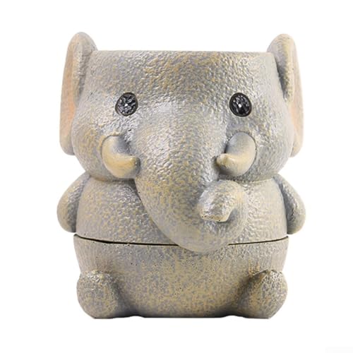 CYRENT Tierförmiger geteilter Blumentopf Bär Elefant Desktop Topfpflanzenhalter Harz Ornament Haus Garten Dekor (Elefant) von CYRENT