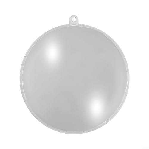 CYRENT Transparente Kunststoff-Weihnachtskugel-Ornament-Set, transparent, befüllbar, Display-Kugel, Urlaubsdekoration (11 cm) von CYRENT