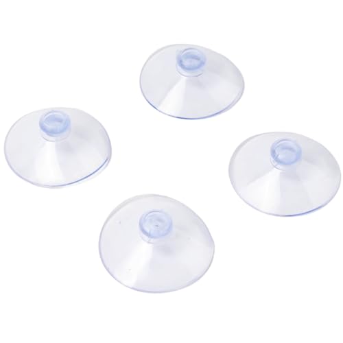 CYRENT Transparente runde starke Haft-Saugnäpfe 4/10 Set, 50/55 mm Kunststoff PVC Fensterhaken Lösung für den Heimgebrauch (4 Stück 5 cm) von CYRENT