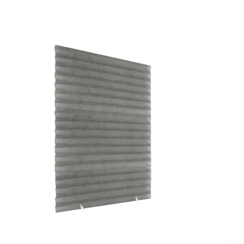 CYRENT Vollverdunkelung Faltrollo Klemmfix Plissee Fenster Rollo Sichtschutz Lichtblockierung PVC 150x60cm Schwarz (Grau) von CYRENT