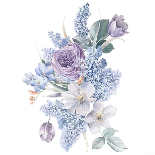 CYRENT Wandtattoo, violett, Blumenmuster, abnehmbar, wasserdicht, PVC, Wandbild, Zuhause, Schlafzimmer, Dekoration, 46 x 65 cm CYRENT Wandtattoo, violett, Blumenmuster, abnehmbar, wasserdicht, PVC, Wandbild, Zuhause, Schlafzimmer, Dekoration, 46 x 65 cm von CYRENT