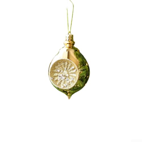 CYRENT Wassertropfen-Kugel-Ornament-Set für Weihnachten für Baum-Hängedekorationen mit handgefertigtem Kunststoffmaterial und europäischem Design (Gold, 2 Stück) von CYRENT
