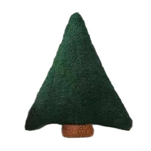 CYRENT Weihnachtsbaumkissen, Plüsch, weich, dekoratives Kissen für Ferienhaus, Schlafzimmer, Partyraum, festliches Grün, Polyester, 30 x 25 x 10 cm, 1 Stück (Weihnachtskissen) von CYRENT