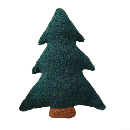 CYRENT Weihnachtsbaumkissen, Plüsch, weich, dekoratives Kissen für Ferienhaus, Schlafzimmer, Partyzimmer, festliches Grün, Polyester, 30 x 25 x 10 cm, 1 Stück (Dreieckskissen) von CYRENT