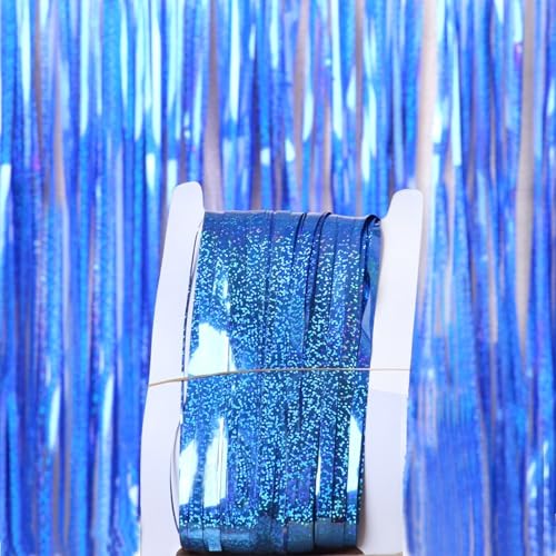 Dekorativer Lametta-Vorhang für Hochzeit und Party, 2 m, für Feiern und Festlichkeiten (blau) von CYRENT
