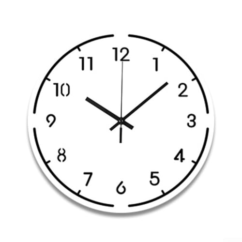 Digitale Wanduhr aus Acryl, geräuschlos, nicht tickend, 30 cm, für Schlafzimmer, Büro und Wohnzimmer (weiß) von CYRENT