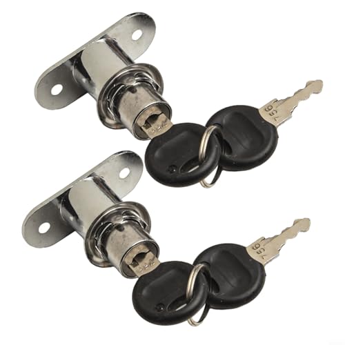 Druckkolbenschloss 2er Set für Schränke unterschiedlich schließbar mit Zylinder Zinklegierung Chrom-Finish für zuverlässige und sichere Verriegelung Druckkolbenschloss 2er Set für Schränke unterschiedlich schließbar mit Zylinder Zinklegierung Chrom-Finish für zuverlässige und sichere Verriegelung von CYRENT