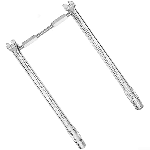 Edelstahl 304 Propangasbrennerkopf, kompatibel für Weber Spirituosen, Grill, effiziente Heizung, Silber, 53 x 11 x 3 cm, rostbeständiger Ersatz für BBQ und Kochen im Freien von CYRENT