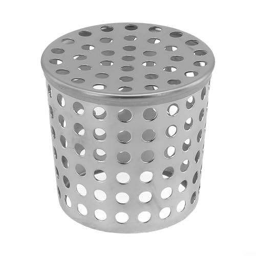 Edelstahl-Dachrinnenschutz, Laubschutz, Dachablauf, Schmutzblocker, wetterbeständig, werkzeuglose Installation, passend für 40–200 mm Rohre, silberfarben, für Hausentwässerung (50–63 mm) von CYRENT