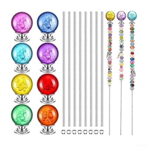 Für anpassbare Mini-Gartenpfähle, Set mit 8 Edelstahlstäben und Diamant-Stopper für personalisierte Gartendekorationen von CYRENT