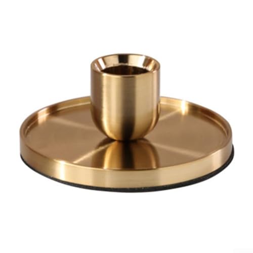 Goldener Metall-Kerzenhalter im nordischen Stil, Aluminiumlegierung, Tischdekoration, Hochzeit, Heimdekoration, Mittelstück mit rutschfester Basis, elegantes Design für Wohnzimmer (L) von CYRENT