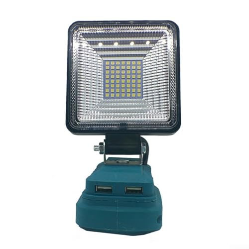 Kabellose LED-Arbeitsleuchte für den Außenbereich, kompatibel mit BL1830 BL1840 Akku, verfügt über 56 LEDs, verstellbarer Lampenkopf, um 330 Grad drehbar, Haken zum einfachen Aufhängen von CYRENT