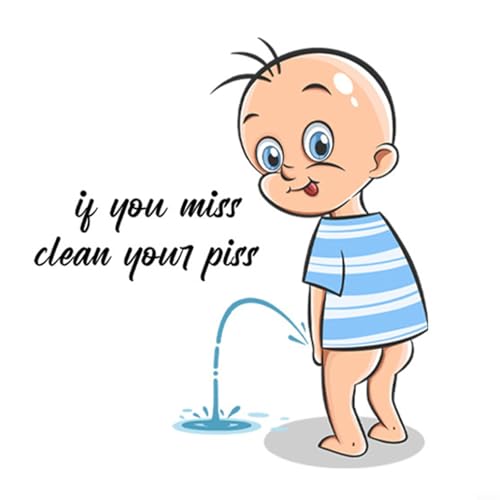 Lustige Cartoon-Toilettenaufkleber, einfach anzubringen, Aufkleber für einzigartige Badezimmer-Dekoration (6#) von CYRENT