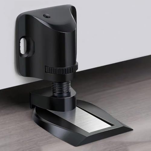 Magnetischer stanzfreier Türstopper mit Boden-Saugnapf und verstellbarem Wand-Saugmechanismus, um Türen sicher zu halten und Schäden durch Wind zu verhindern (schwarz) von CYRENT
