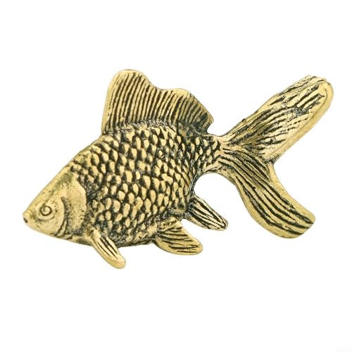 Massives Kupfer Koi Antik Feng Shui Messing Karpfen Ornament geeignet für Desktop, Vitrine, Tisch und Schrank Dekoration von CYRENT