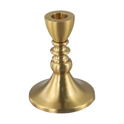 Mini-Kerzenhalter aus Messing für dünne Kerzen – dekorativer Metall-Kerzenständer Gold Heimdekoration 12 cm (S) von CYRENT