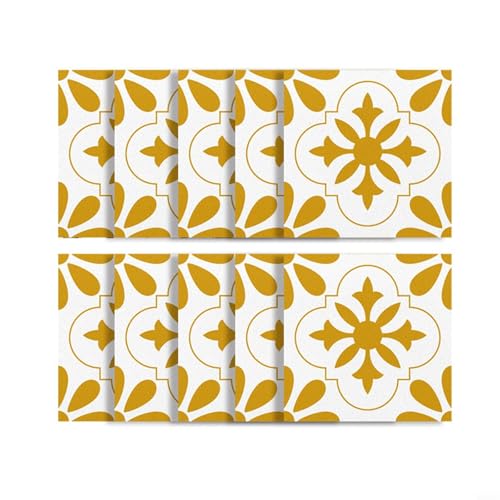 Mosaik-Fliesenaufkleber, selbstklebend, PVC, für Küche, Badezimmer, Heimdekoration, 3D-Fliesen, wasserdicht, abziehen und aufkleben, 20 x 20 cm, 10 Stück Kristall-Design (20 x 20 cm) von CYRENT