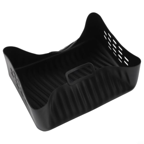 Perforiertes Silikon-Backblech für SL400UK und SL401 Luftfritteuse, rechteckiges Design verbessert Wärme und Luftzirkulation (rechteckig - schwarz) von CYRENT