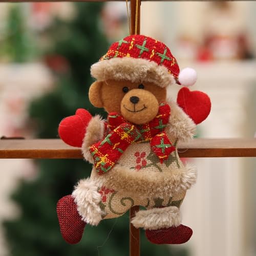 Puppendekorationen für die Jahreszeit Feiern Sie Weihnachten mit bezaubernden Charakteren aus Stoff (Bär) von CYRENT