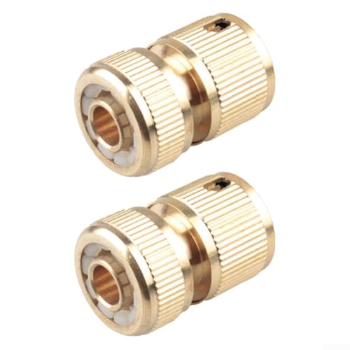 Quick Connect 1,27 cm Messing-Schlauchverbinder, zuverlässiger Wasserhahn-Adapter für Hausgärtnerei (2 Stück) von CYRENT