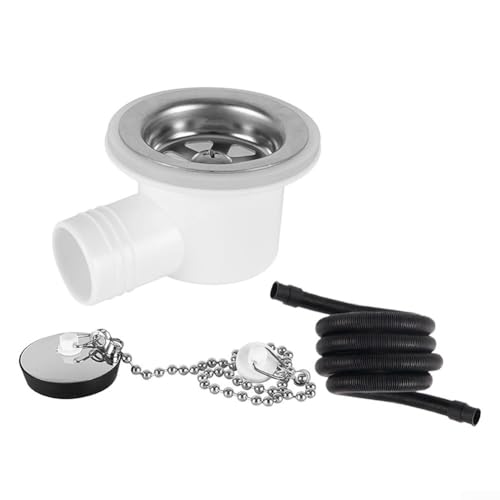RV-Waschbeckenablaufadapter, auslaufsicher, rechtwinkliges Design, 2 Meter Schlauch, ABS-Edelstahl, einfache Installation für Wohnmobil, Camper, Yacht, Sanitärsysteme RV-Waschbeckenablaufadapter, auslaufsicher, rechtwinkliges Design, 2 Meter Schlauch, ABS-Edelstahl, einfache Installation für Wohnmobil, Camper, Yacht, Sanitärsysteme von CYRENT