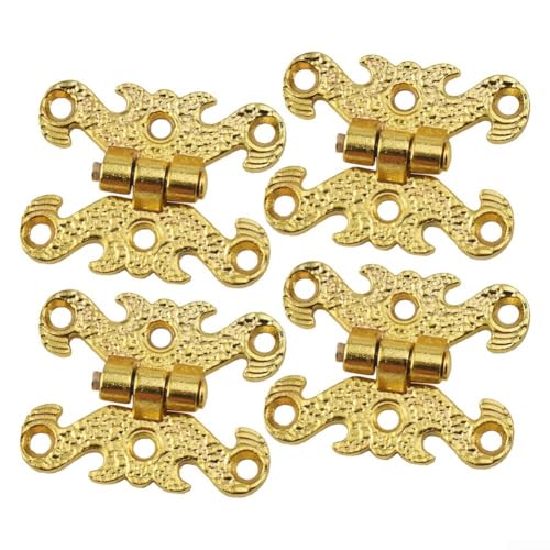 Schrankscharniere für Holzkisten, 4-teiliges Set mit graviertem Design zum Basteln und für den Heimgebrauch Schrankscharniere für Holzkisten, 4-teiliges Set mit graviertem Design zum Basteln und für den Heimgebrauch von CYRENT
