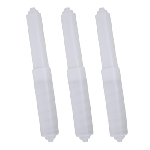 Set mit 3 federbelasteten Toilettenpapierrollen-Spindel-Ersatzeinsatzhalter mit verstellbarer Länge für Badezimmer (weiß, 3 Stück) von CYRENT