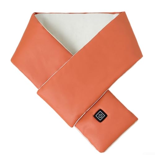 Tragbarer beheizter Schal mit weichem Plüschstoff und verstellbaren Wärmeoptionen (Orange) von CYRENT