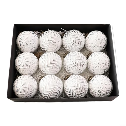 Vintage-Weihnachtskugel für Baumschmuck, leichter und bruchsicherer Kunststoff mit rustikalem Kupfer-Finish für den Urlaub (antikes Silber) von CYRENT