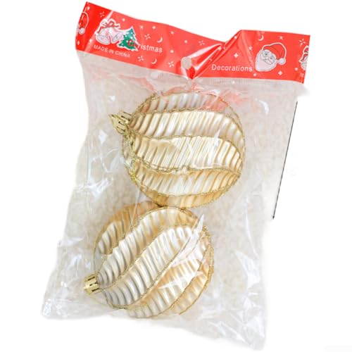 Weihnachtsbaumschmuck, Kunststoffkugel, aufwendiges Schneeflocken-Design, leicht, hängende Dekoration, festlich, Gold, Rot, Braun, Lila, 6/8 cm, PVC-Material für Zuhause, Büro, Urlaub, Party (A) von CYRENT