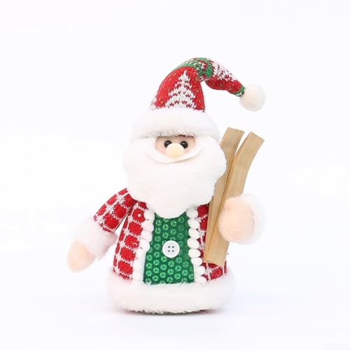 Weihnachtsschmuck-Set, Plüsch, Weihnachtsmann, Schneemann, Rentier, weicher Stoff, Dekoration, Urlaubsdekoration, rot, grün, Tischplatte, Zuhause, Büro, festlicher Baum-Display, 1 Stück (alter Mann) von CYRENT