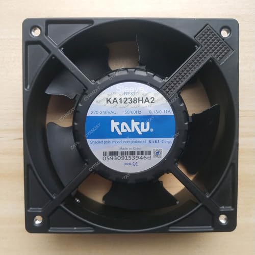 CYRMZAY Kompatibel für Kaku KA1238HA2 220V 12cm 12038 120 * 120 * 38 mm 50/60hz 0.13A/0.11A All-Metal IP55 Lüfter von CYRMZAY